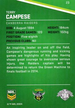 2014 ESP Traders #23 Terry Campese Back